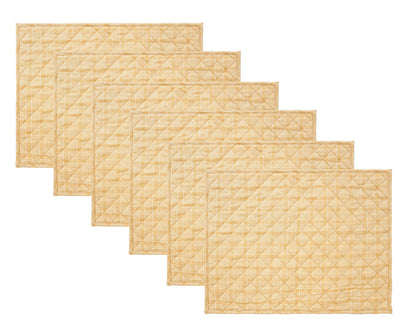 Quilted PLACEMAT beige Country Plaid 14"X19" by HOME HEART Brands/Tablemat