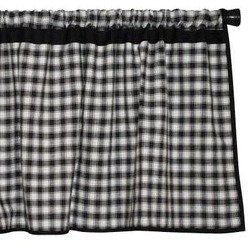 Plaid Valance Farmhouse Primitive Country black & white Window Treatment Panels Check valance by HOME HEART Brands (Made in India)