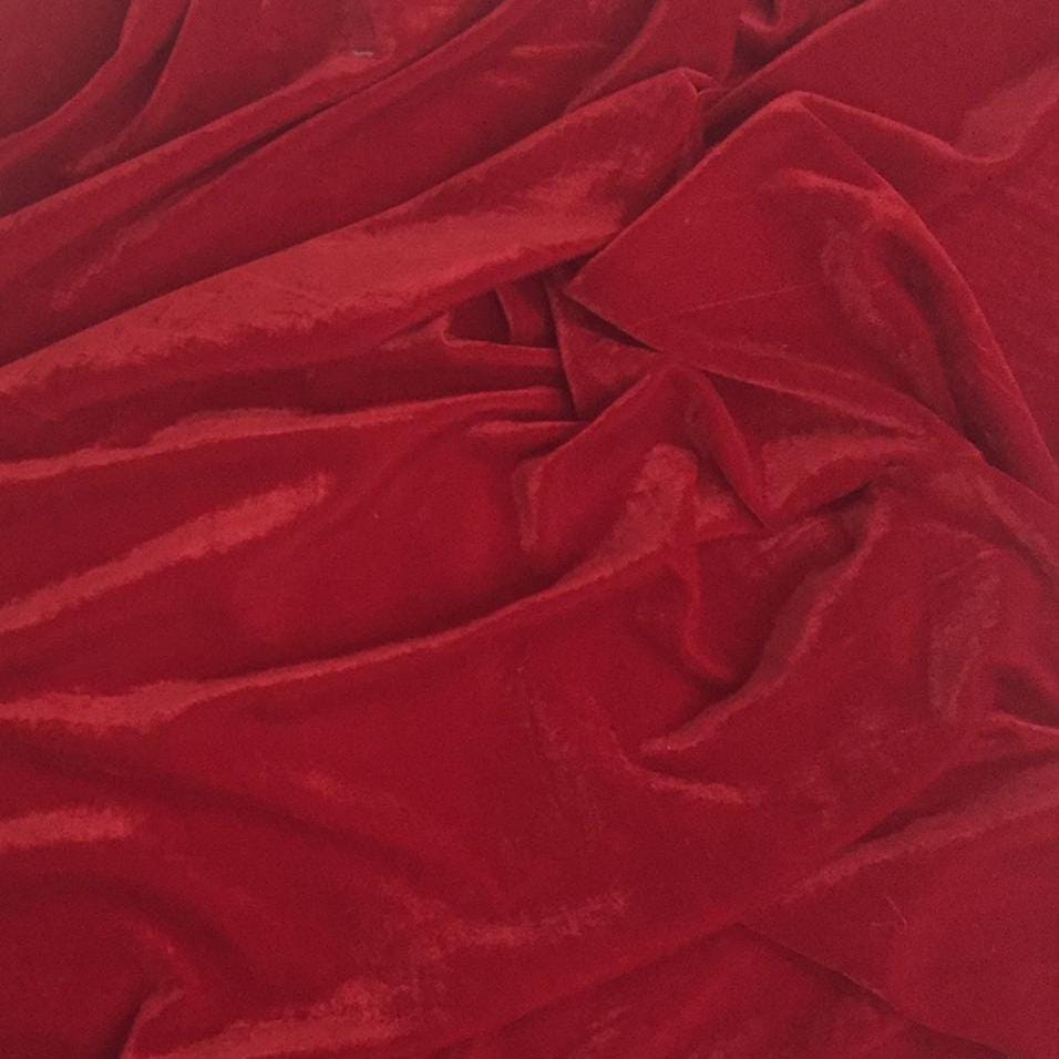 Cranberry red color micro velvet soft fabric 42� wide choose your yard meter in cut collection by HOME HEART Brands (Made in India)