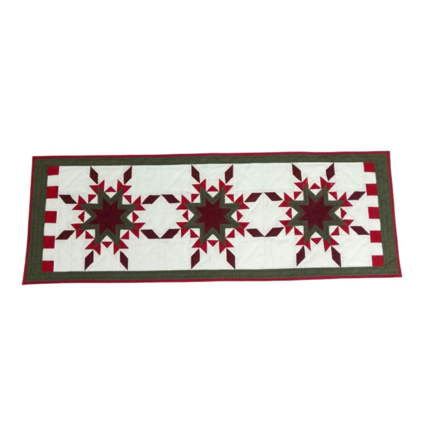 Table runner hand quilted, patchwork, Table Toppers Calico Country Feathered star Patchwork Table runner by HOME HEART Brands(made in INDIA)