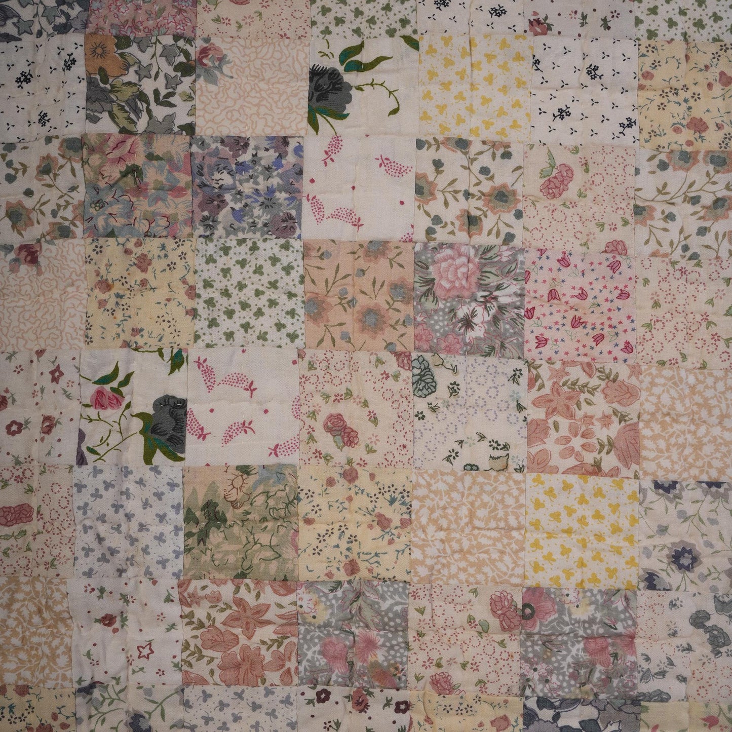 Hand made hand quilted calico cotton floral country square  50"x50" patchwork Wall hanging & Toppers, baby Easter quilt by HOME HEART Brands