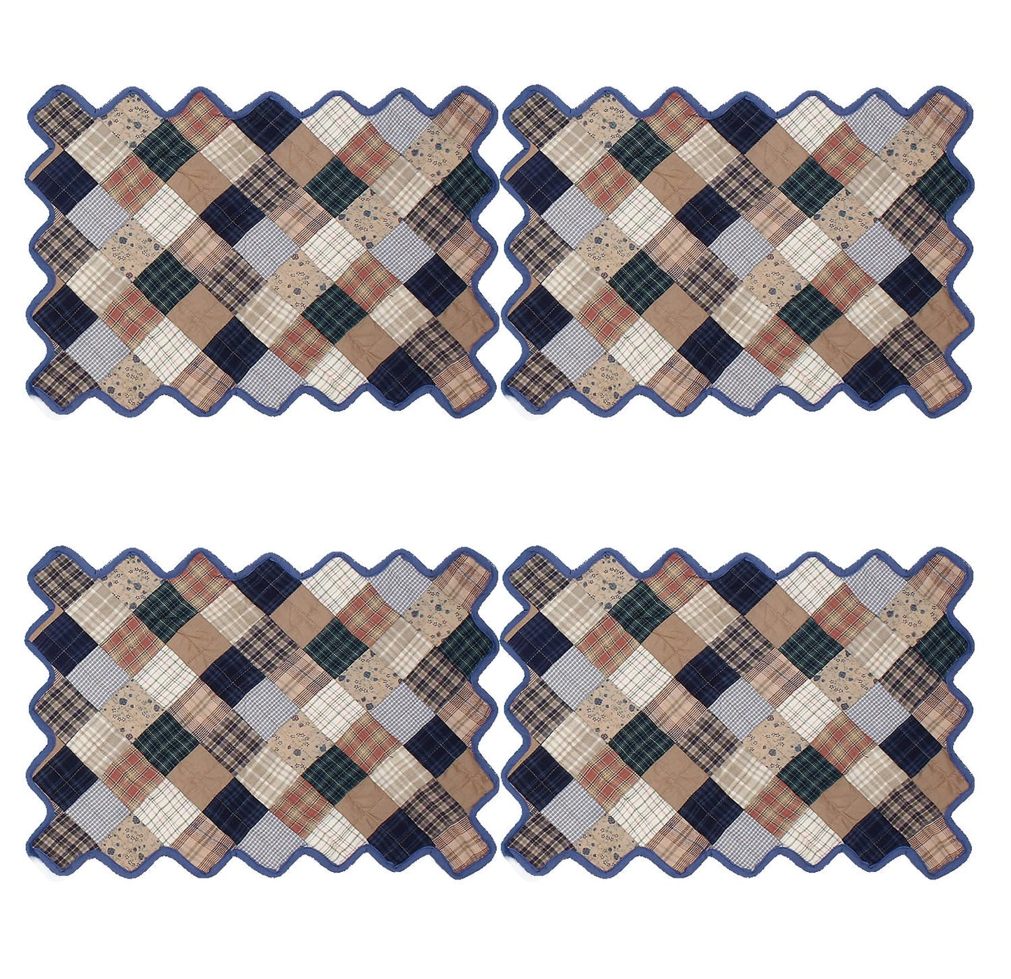 Quilted placemat table mat Patchwork 14"X19" Country Fashion summer mix  by HOME HEART Brands (made in INDIA)