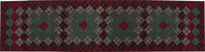 Quilted Table Runner & Toppers patchwork winter berry country  plaid, calico print by HOME HEART Brands( made in INDIA)