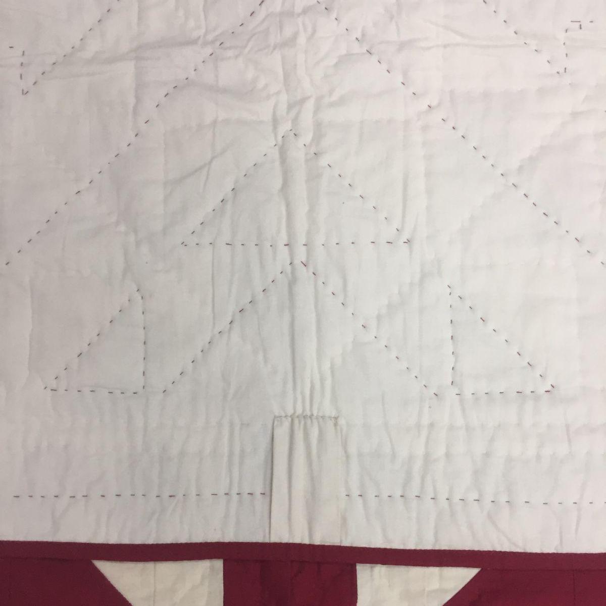 Wall hanging Hand made hand quilted quilt, Throw, Table topper Red Diamond chain square 100% Cotton Heirloom Quality by HOME HEART Brands