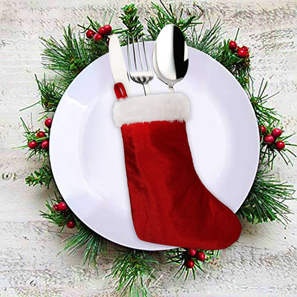 Christmas stocking Traditional red velvet (9 inch tall) by HOME HEART Brands(Made in India)