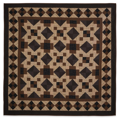 Hand made calico plaid country North Star 44"x44" Cotton Hand Quilted patchwork Wall hanging & Toppers, baby quilt by HOME HEART Brands