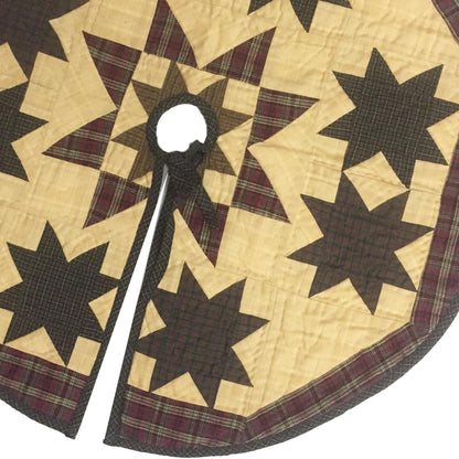 Christmas tree skirt 24" inch hand made hand quilted  star of stars plaid Heirloom Quality tree skirt by HOME HEART Brands( Made in India)