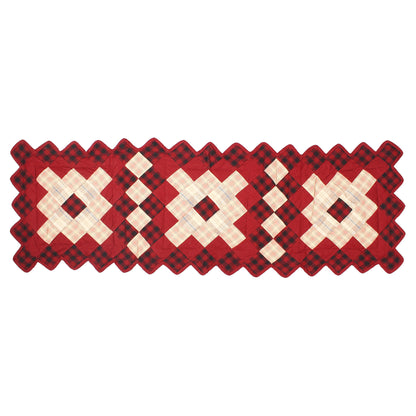 Quilted Table Runner & Toppers Around the world Country plaid 14"x72" patchwork by HOME HEART Brands(Made in India)