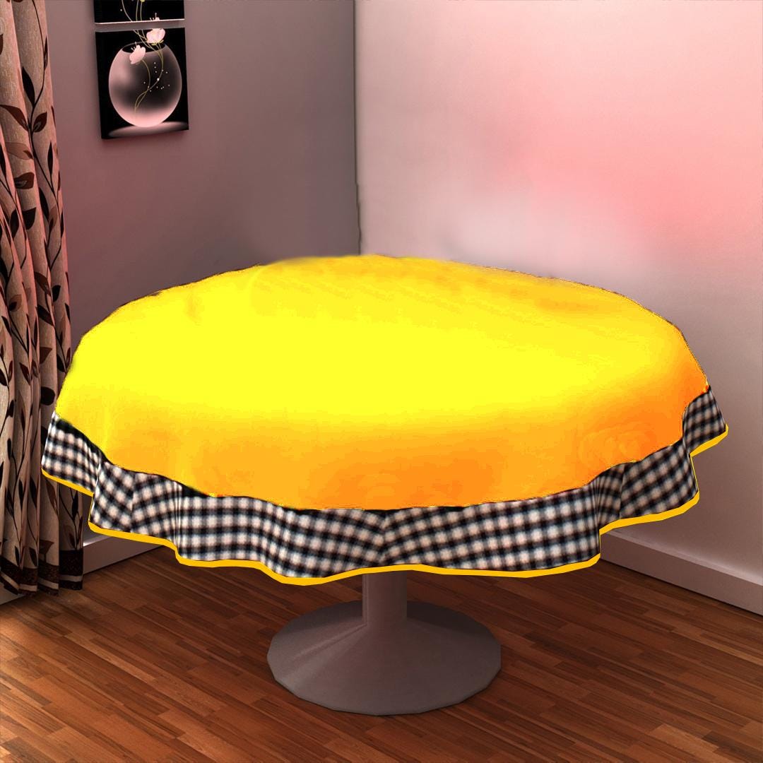 Table Cloth Yellow Cotton duck Canvas 10oz(310 gsm) Fabric Dining Table cover Machine Washable Made in India by Home Heart Brands