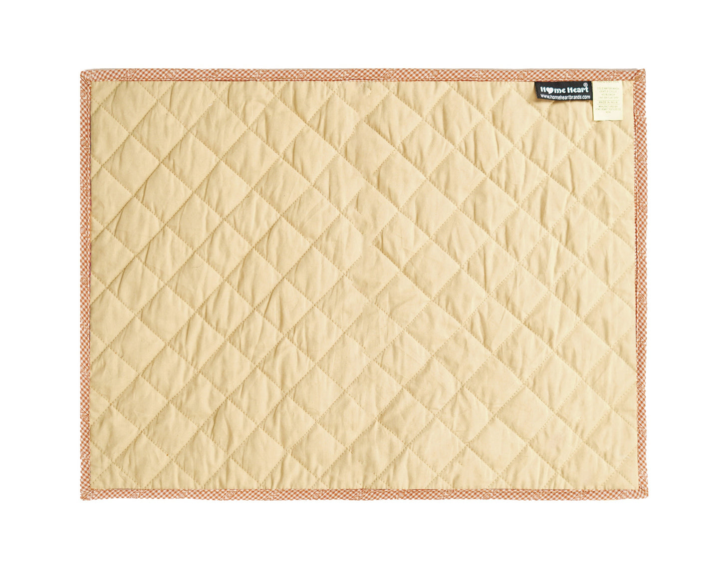 Quilted PLACEMAT & Table toppers Table mat black star embroidered peach brown Country Plaid 14"X19" by HOME HEART Brands(Made in India)