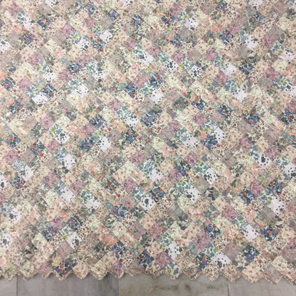 Make to order :Amish quilt plaid country floral Hand Quilted heirloom quality intricate size patchwork by HOME HEART Brands(Made in India)