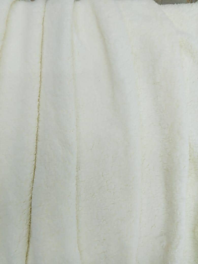 Fabric soft Ivory Plush Sherpa upholstery Plush Fabric  choose your yard in cut collection 97 inch wide by HOME HEART Brands (Made in India)
