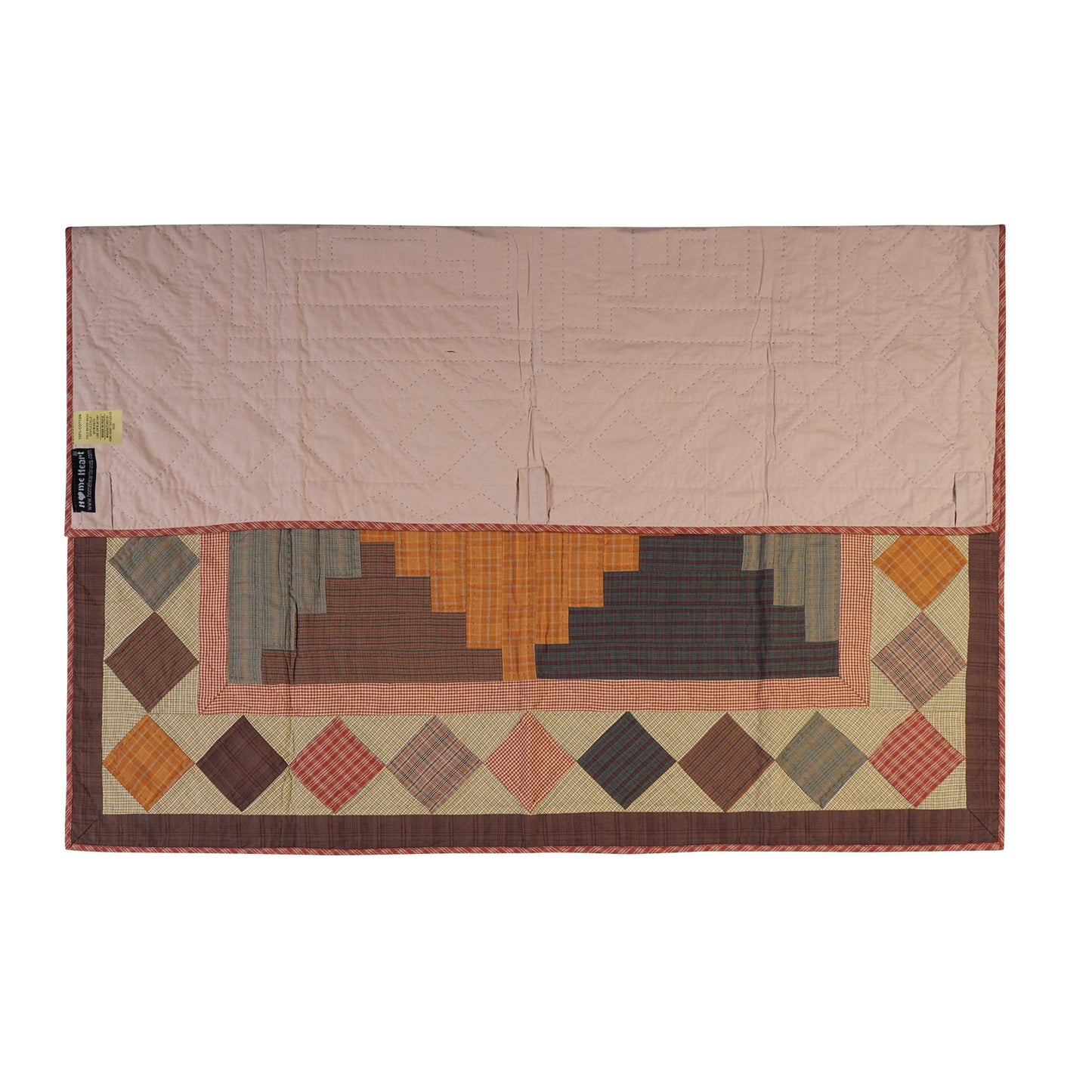 Hand Quilted Throw quilt, wall hanging ,Table Topper 45"x45" patchwork country Autumn Rocky mountain by Home Heart brands (Made in India)