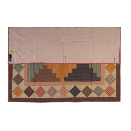 Hand Quilted Throw quilt, wall hanging ,Table Topper 45"x45" patchwork country Autumn Rocky mountain by Home Heart brands (Made in India)