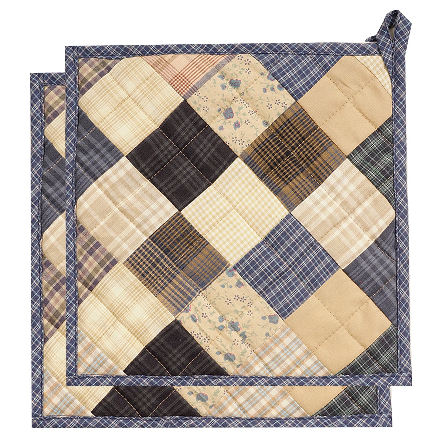 Quilted Pot Holder/Table topper/hot pads patchwork for kitchen Corn flower Mix 9"x9" by HOME HEART Brands( Made in India)