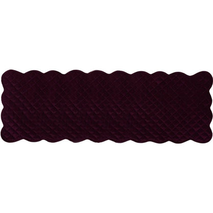 Dupioni silk Artistic Byzantium purple quilted Table Runner & Toppers scalloped border reversible by Home Heart Brands(made in INDIA)