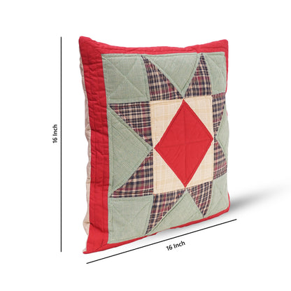 Quilted patchwork pillow cover, cushion cover, decorative throw pillow, pillow Rising Country Star by HOME HEART Brands(made in India)