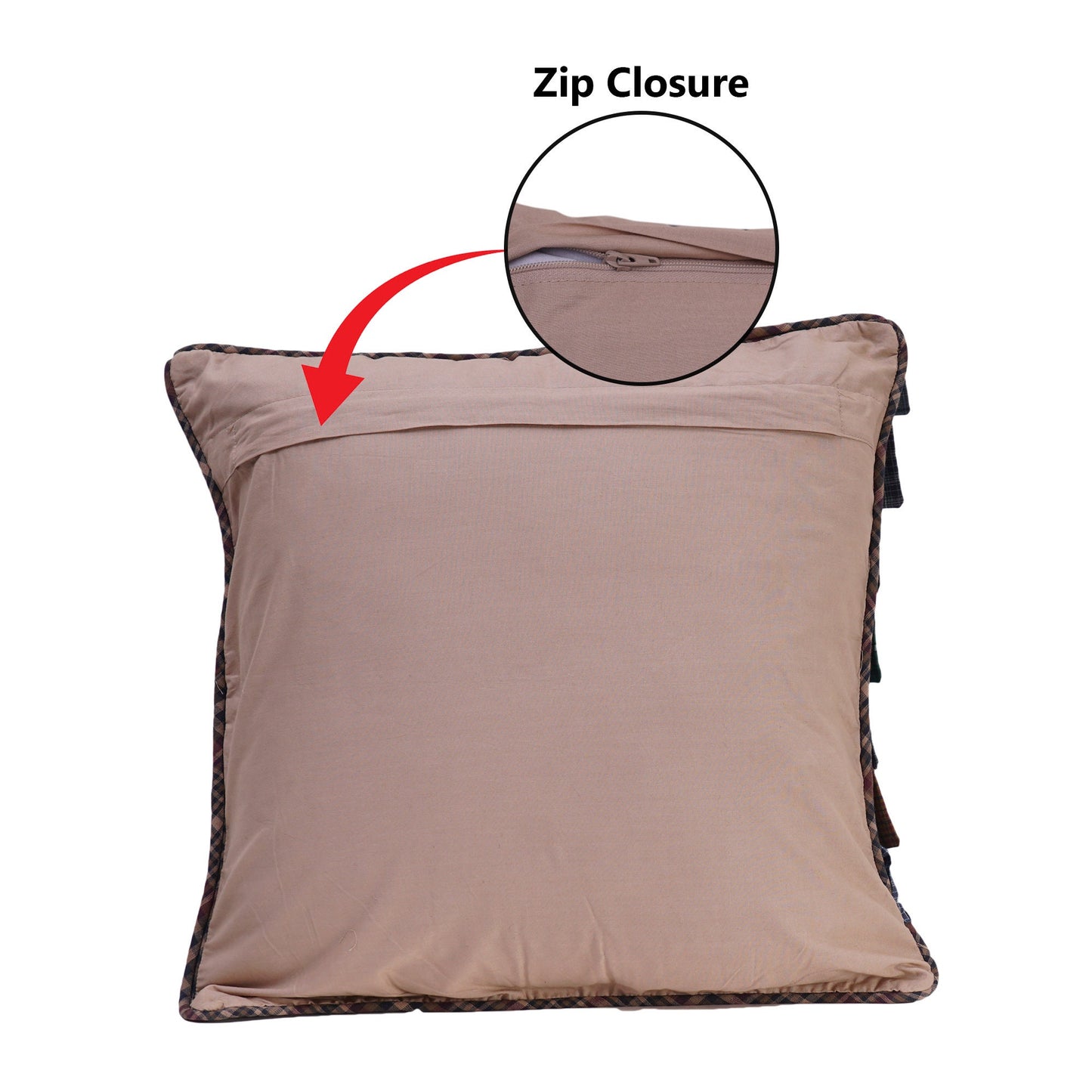 Pillow cover 16"x16" inch patchwork one-of-a-kind cushion cover, decorative throw pillow cover by HOME HEART Brands(made in India)