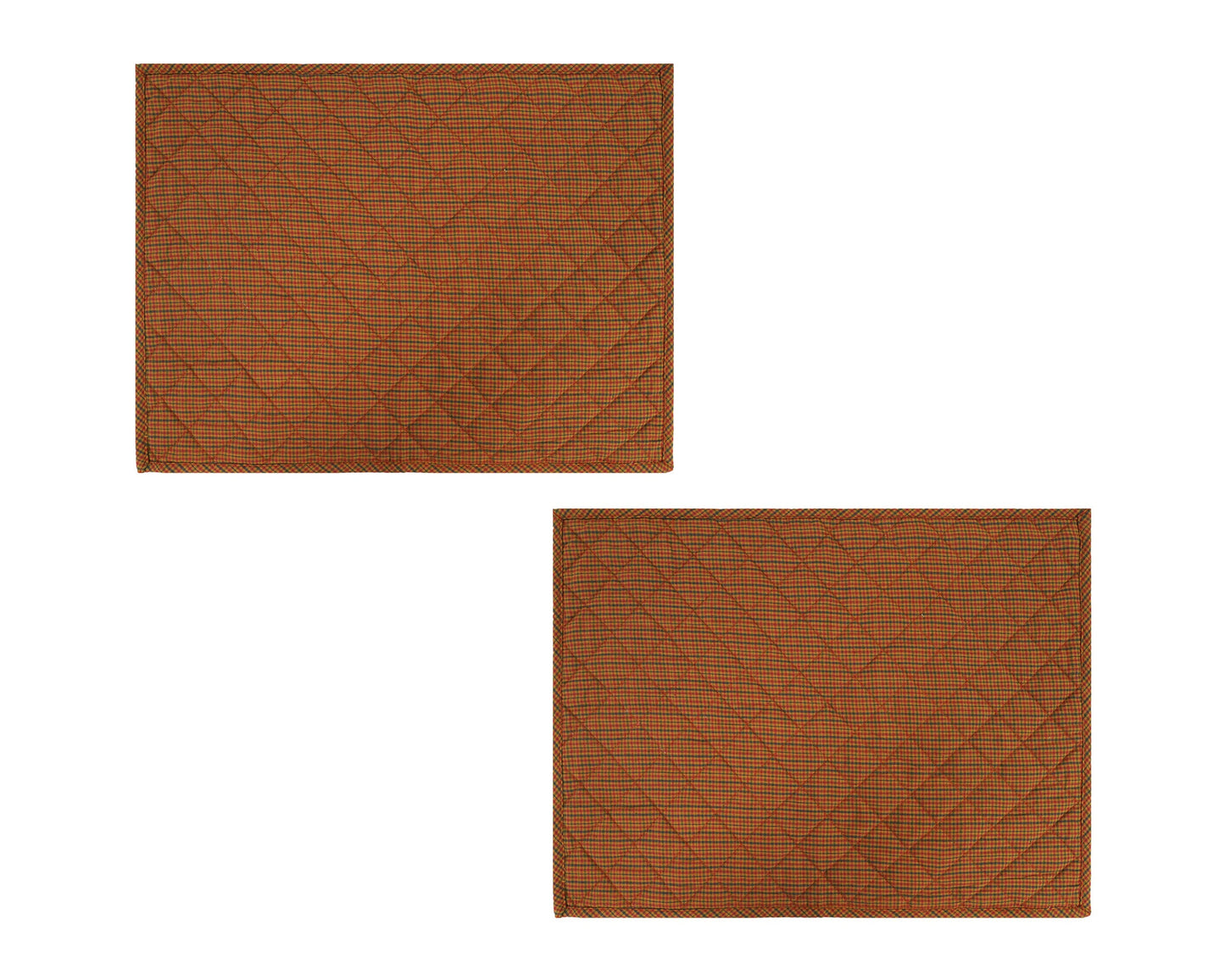 Quilted PLACEMAT Country Cabin brown Plaid 14"X19" by HOME HEART Brands/Table mat(5924)