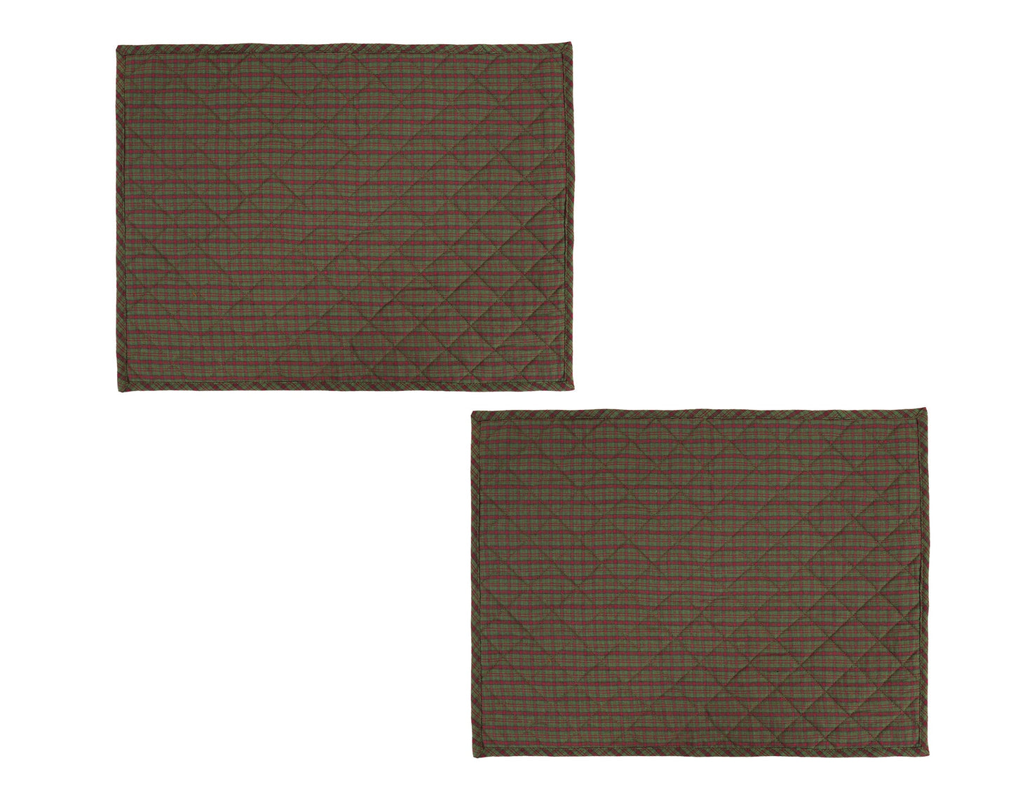 Quilted PLACEMAT & Table toppers country plaid 14"X19" by HOME HEART Brands/Table mat(Made in India)