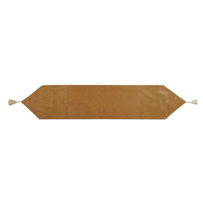 Velvet Table Runner & Toppers Premium beige velvet fabric double layer reversible Decorative by Home Heart Brands(made in India)