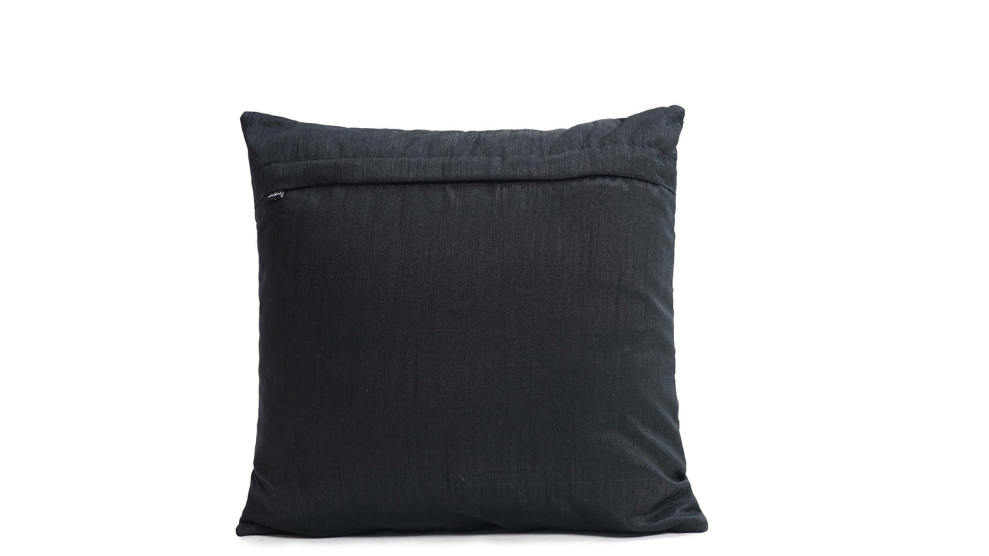 Black Quilted Faux Dupioni Silk Cushion Covers Throw Pillow, Zipper Closure, Accent Pillow  Decorative pillow by HOME HEART Brands