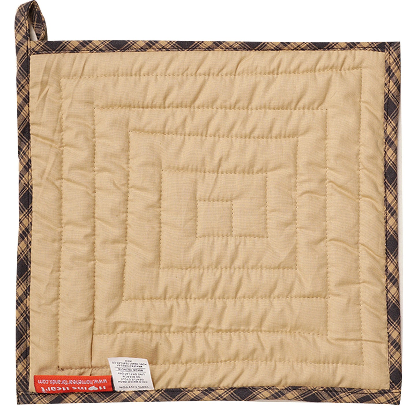 Quilted Pot Holder/Table topper/hot pads patchwork for kitchen Country Cabin Mix 9"x9" by HOME HEART Brands( Made in India)