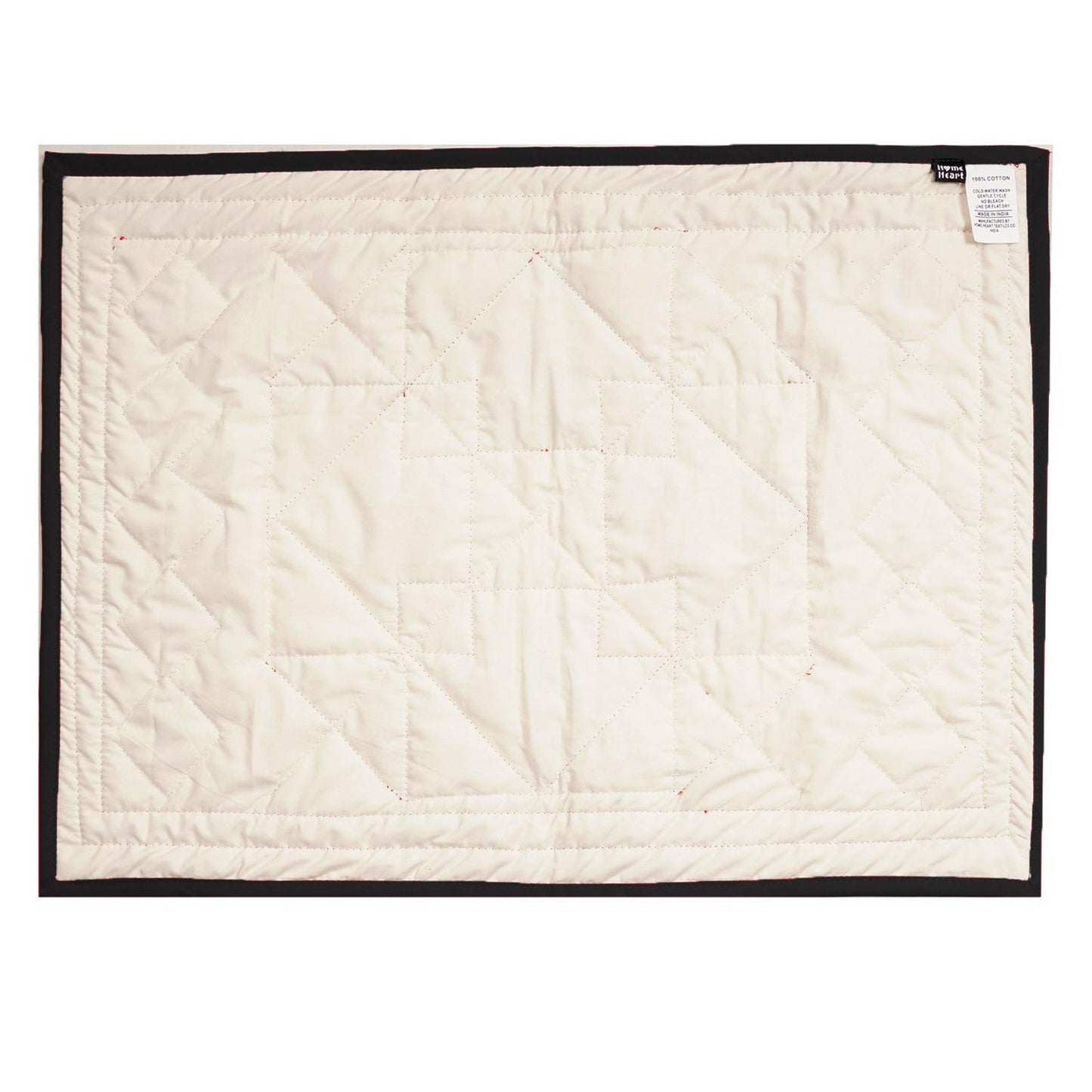 Quilted placemats / Tablemat patchwork Country Black diamond square table top by HOME HEART Brands(Made in India)