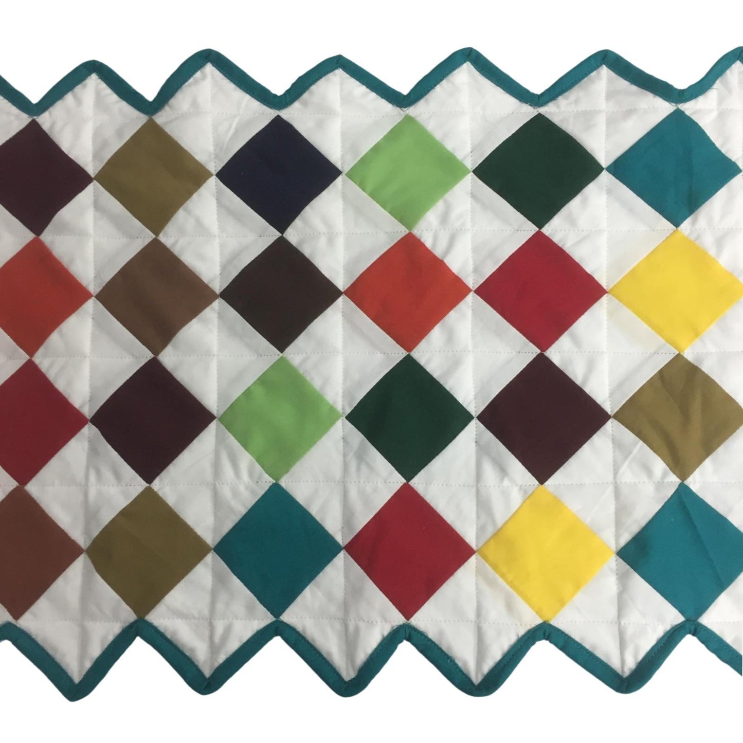 Hello spring solid color quilted table runner, throw patchwork Table Topper Calico Country cotton fabric by HOME HEART Brands(made in INDIA)