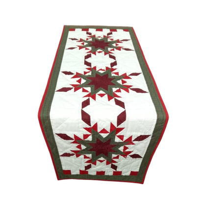 Table runner hand quilted, patchwork, Table Toppers Calico Country Feathered star Patchwork Table runner by HOME HEART Brands(made in INDIA)
