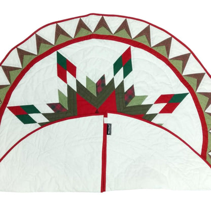 Christmas tree skirt patchwork Lone Star Quilted Christmas Tree Skirt - Calico Patchwork, Handmade by HOME HEART Brands( Made in India)