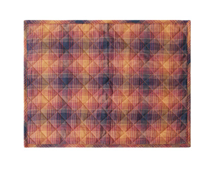 Quilted PLACEMAT Country fall colorful Plaid 14"X19" by HOME HEART Brands/Table mat(5926)