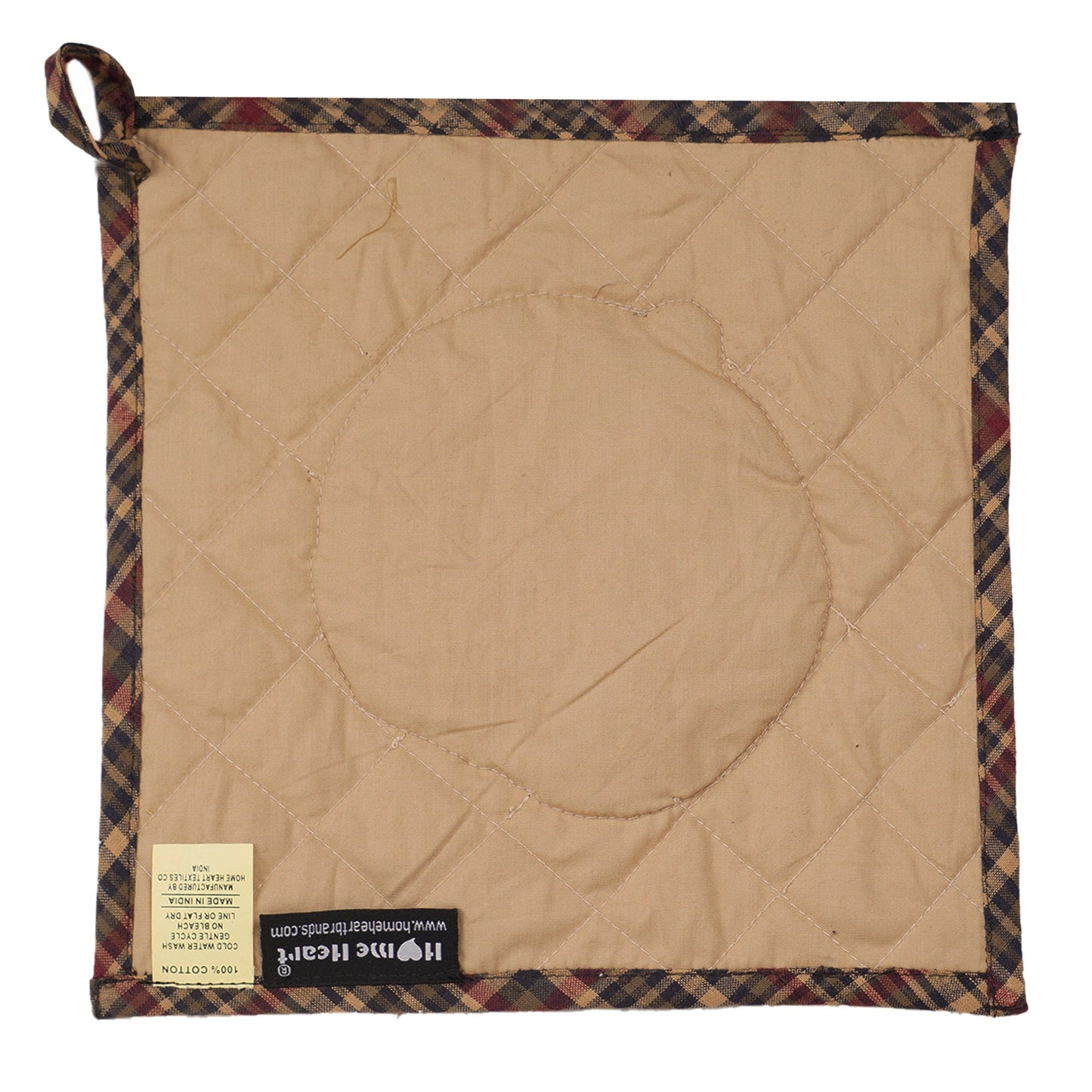 Quilted Pot Holder/Table topper/hot pads patchwork for kitchen pumpkin embroidered 9"x9" by HOME HEART Brands( Made in India)