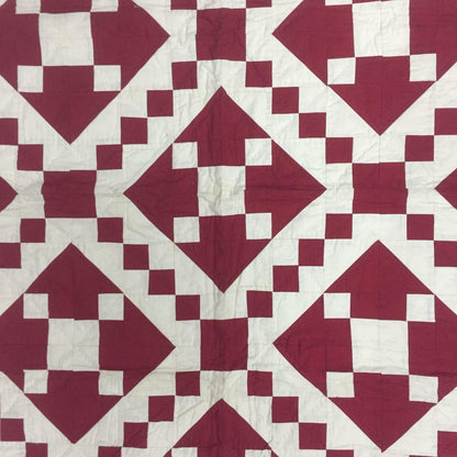 Wall hanging Hand made hand quilted quilt, Throw, Table topper Red Diamond chain square 100% Cotton Heirloom Quality by HOME HEART Brands