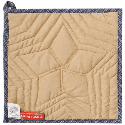 Quilted Pot Holder/Table topper/hot pads patchwork for kitchen embroidered star 9"x9" by HOME HEART Brands( Made in India)