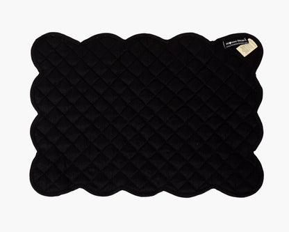 Dupioni Silk black reversible Quilted Table runner, Trivet, placemat  & Table toppers design by HOME HEART Brands