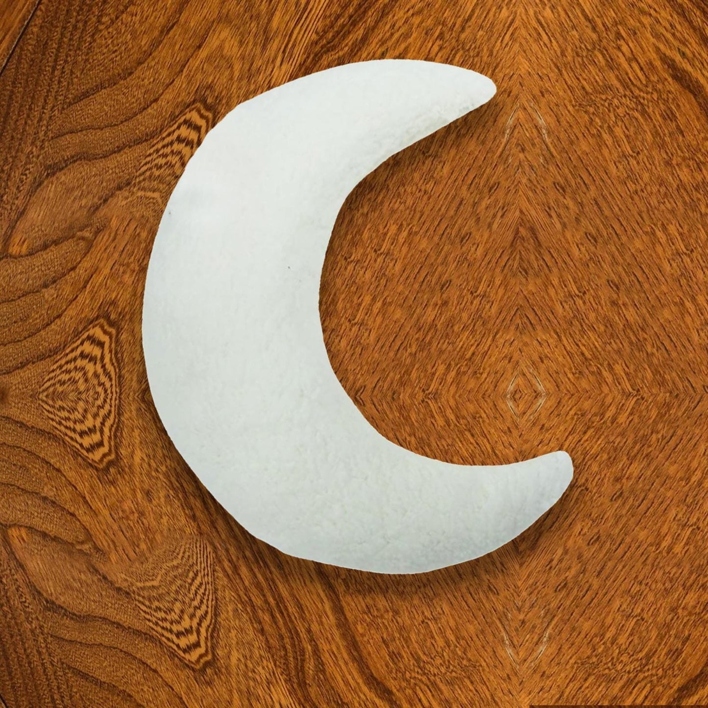 Sherpa moon pillow soft plush, neutral moon pillow, neutral moon decor, sherpa moon shaped pillow by HOME HEART Brands (Made in India)