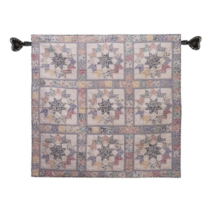 Hand made Calico Floral North Star 44"x44" country Cotton Hand Quilted patchwork Wall hanging & Toppers, baby quilt by HOME HEART Brands