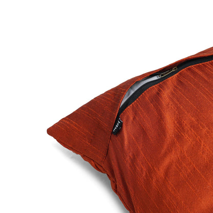 Fall orange Quilted Faux Dupioni Silk Cushion Covers Throw Pillow, Zipper Closure, Accent Pillow  Decorative pillow by HOME HEART Brands