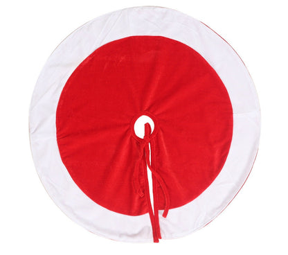 Christmas tree skirt Santa Claus dressed red white micro velvet Thick Double Layer by HOME HEART Brands ( Made in India)