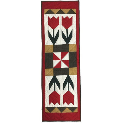 Tulip hand made, hand quilted table runner, throw, patchwork Table Toppers Calico Country cotton fabric by HOME HEART Brands(made in INDIA)