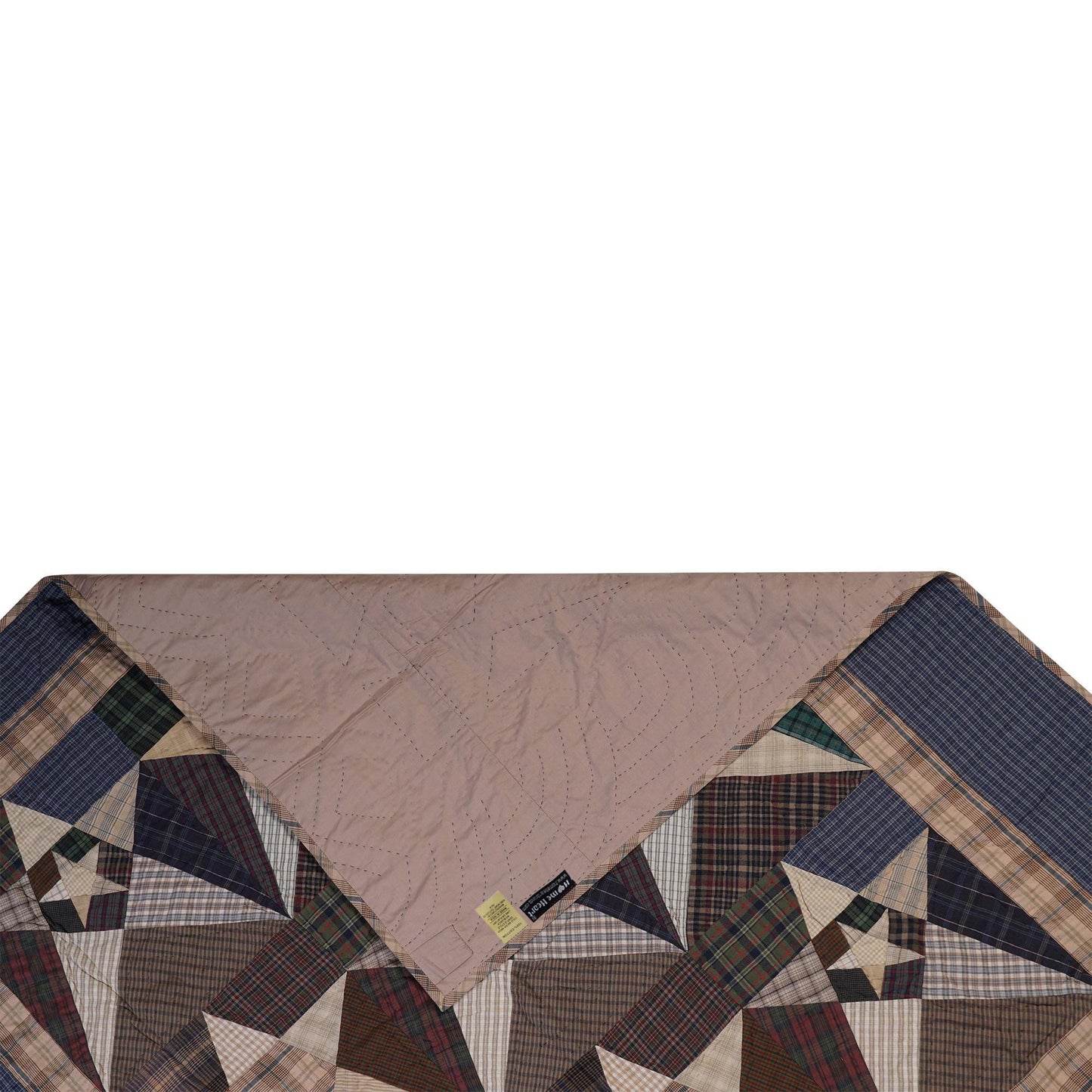 Hand made calico plaid Primitive Star 44"x44" country Cotton Hand Quilted patchwork Wall hanging & Toppers, baby quilt by HOME HEART Brands
