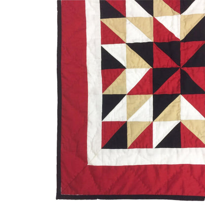 Hand made Hand quilted Wall hanging Quilt, small quilt, Table Topper 19"x19" Broken star calico fabric by Home Heart brands (Made in India)