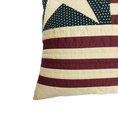 Hand made hand Quilted patchwork pillow cover, cushion, Rustic Americana handmade Star pillow cover by HOME HEART Brands(made in India)