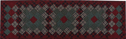 Quilted Table Runner & Toppers patchwork winter berry country  plaid, calico print by HOME HEART Brands( made in INDIA)