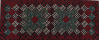 Quilted Table Runner & Toppers patchwork winter berry country  plaid, calico print by HOME HEART Brands( made in INDIA)