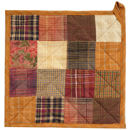 Quilted Pot Holder/Table topper/hot pads patchwork for kitchen fall mix 9"x9" by HOME HEART Brands( Made in India)