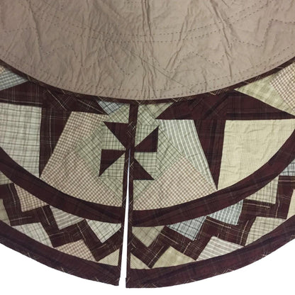 Christmas tree skirt 46" round hand made hand quilted patchwork colonial pinwheel star Thick Double Layer by HOME HEART Brands