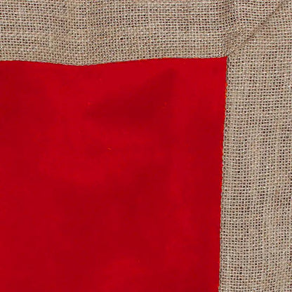 Velvet Table Runner & Toppers Premium  red with ivory lurex jute border double layer by Home Heart Brands(made in INDIA)