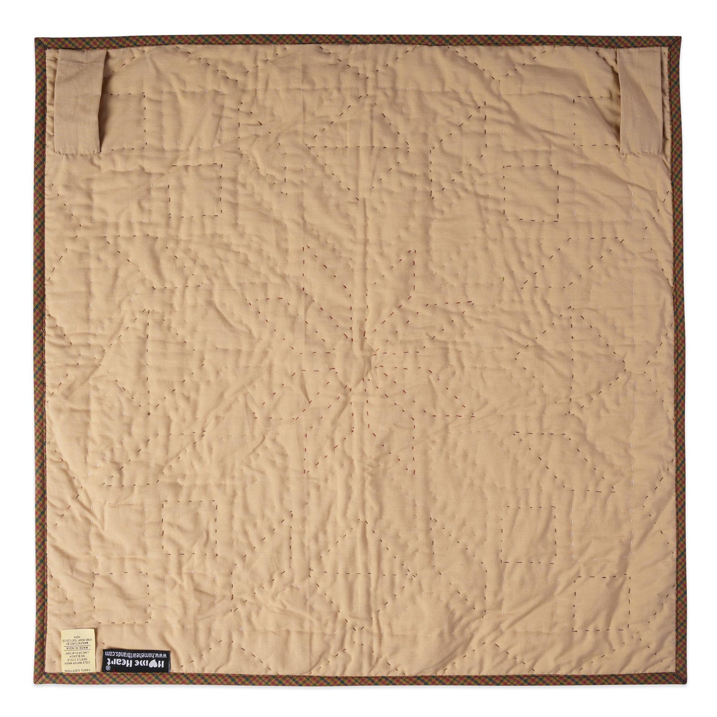 Hand made Hand quilted Throw Quilt, Table Topper 20"x20" Broken star quilt by Home Heart brands (Made in India)